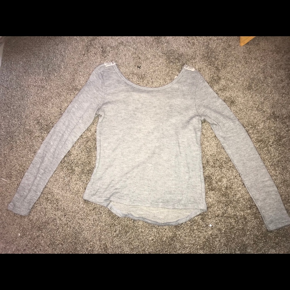 Gray Sweater with Lace Back. L.A. Hearts XS
